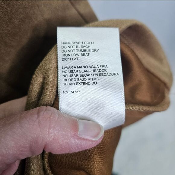 Shelby & Palmer Tan Faux Suede Sheath Dress Size 6 - Picture 9 of 9